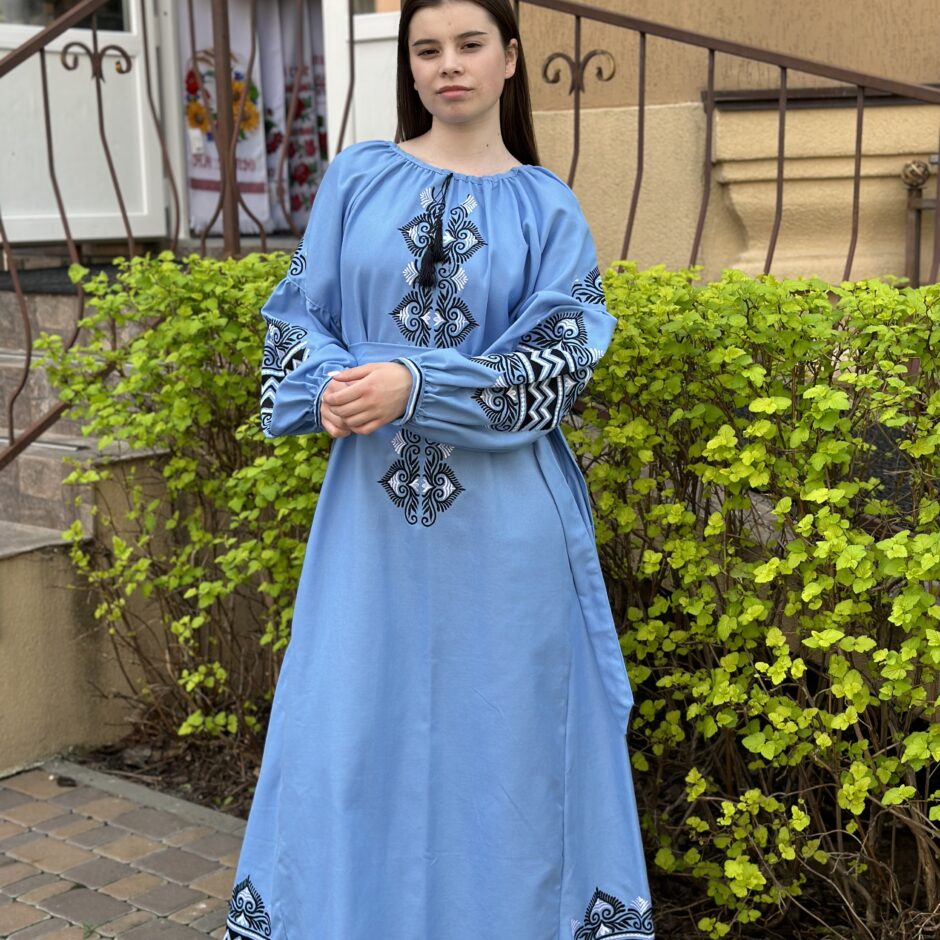 Вишита жіноча сукня довга(8498)СЧ