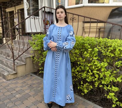Вишита сукня Квіткова довга(8498)ГЧ