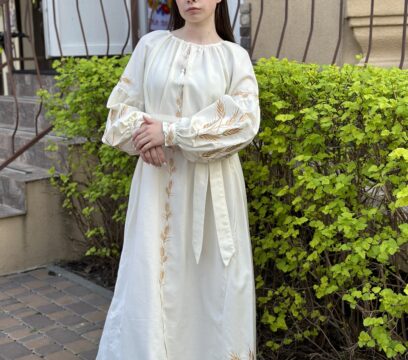 Вишита сукня Колоски довга(8498)БЖ