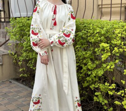Вишита сукня Калина довга(8498)БЧ