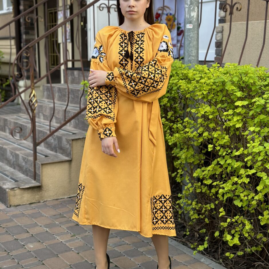 Вишита сукня “Квіткова” коротка(8517)ОЧ