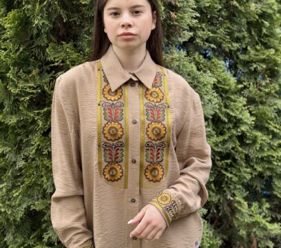 Вишиванка жіноча Косиці капучино