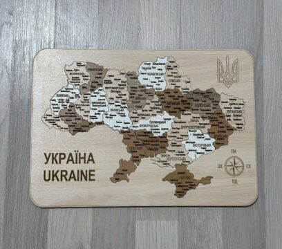 Дерев’яний пазл карта України 50х35см