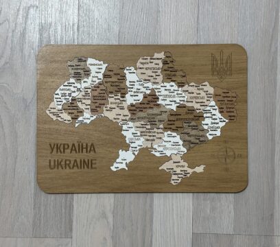 Дерев’яний пазл карта України 23х34см