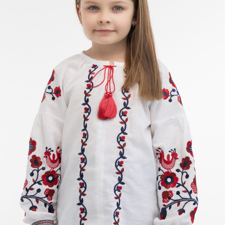 Вишиванка для дівчинки Пташка (6008)