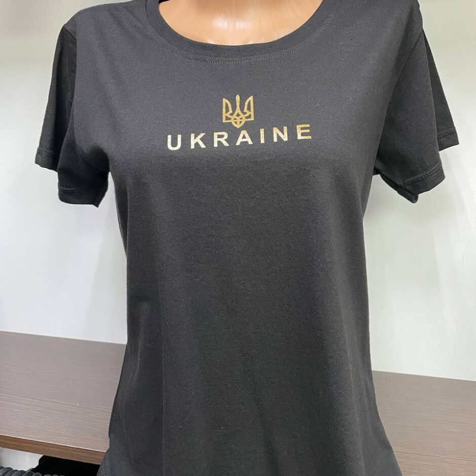 Футболка жіноча “UKRAINE” ЗТ чорна