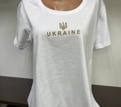 Футболка жіноча “UKRAINE” ЗТ біла