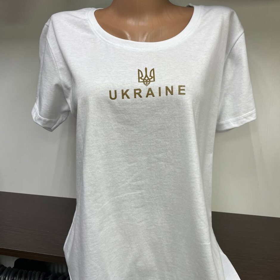 Футболка жіноча “UKRAINE” ЗТ біла