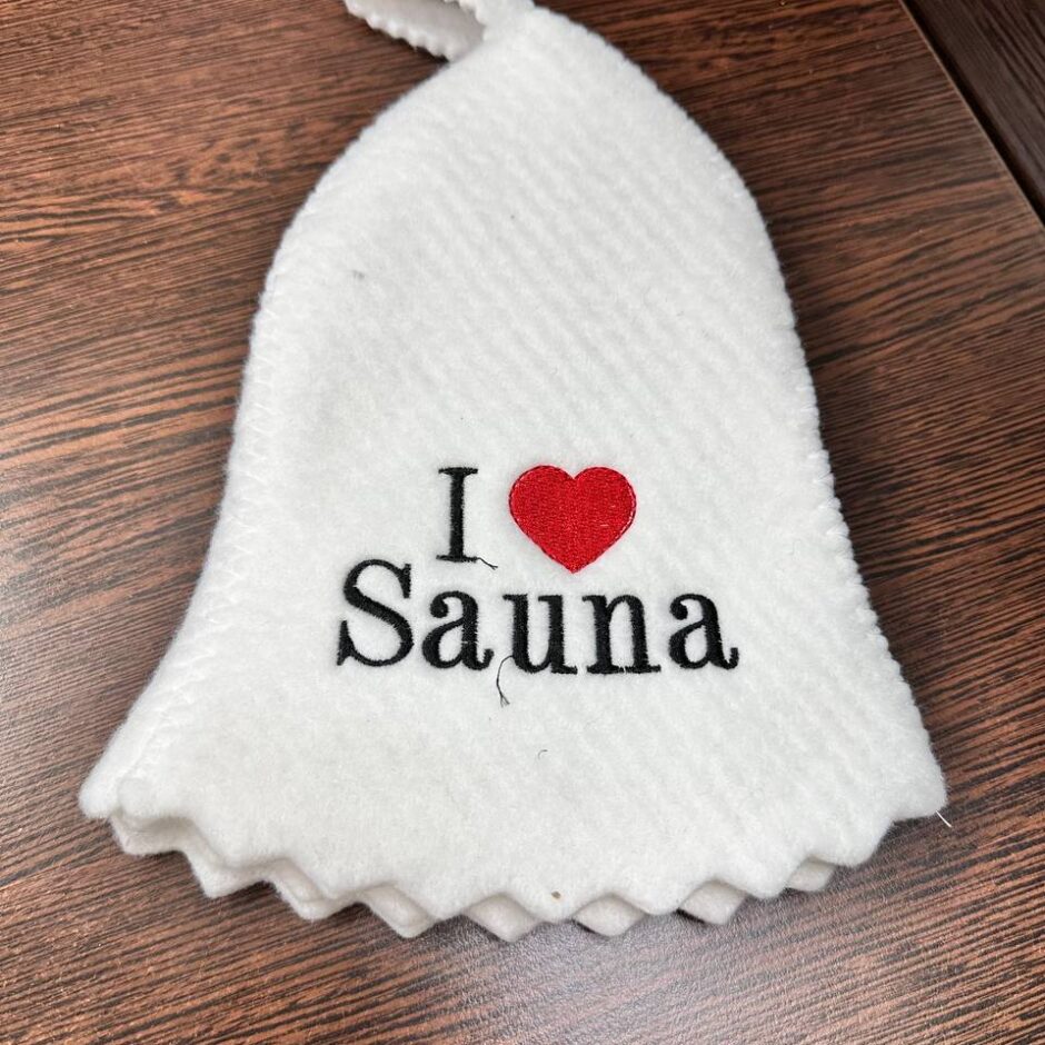 Шапка для бані та сауни  “I❤️Sauna”