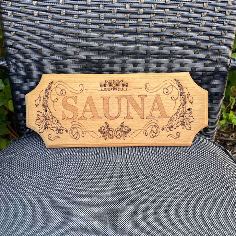 Дерев’яна табличка для бані та сауни “SAUNA”