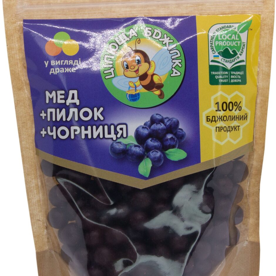 Драже цілюща бджілка “мед+пилок+чорниця”