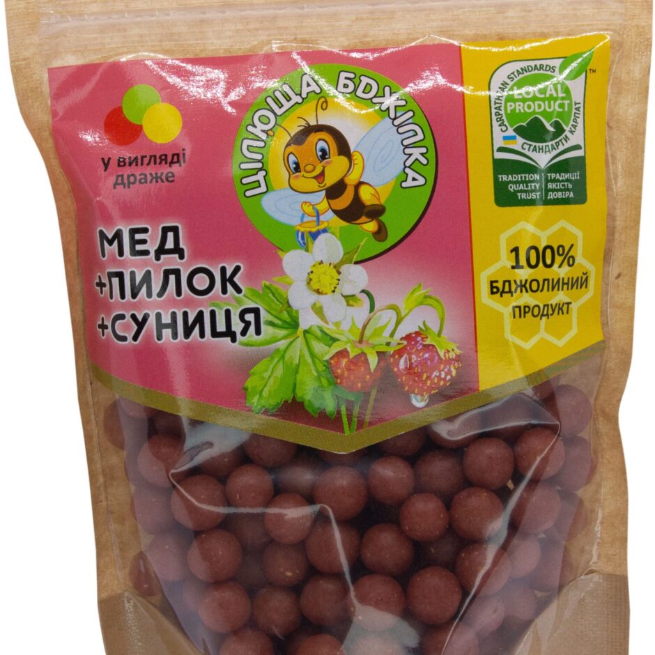 Драже цілюща бджілка “мед+пилок+суниця”