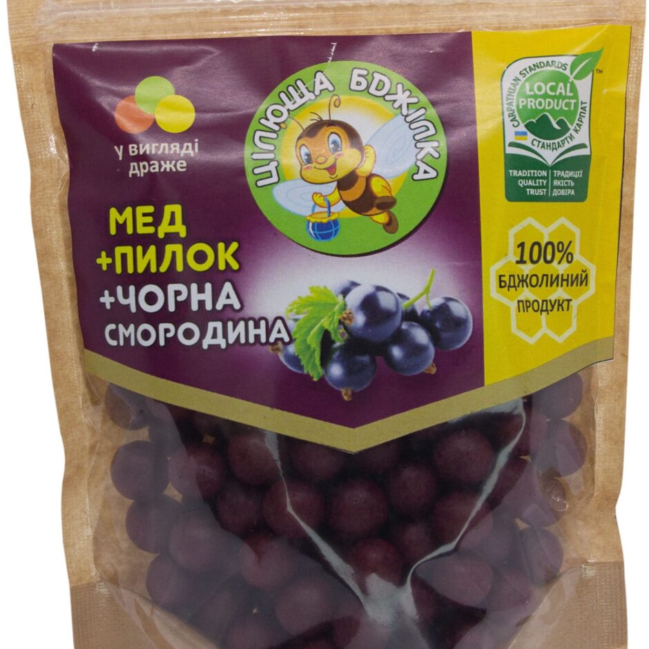 Драже цілюща бджілка “мед+пилок+смородина”